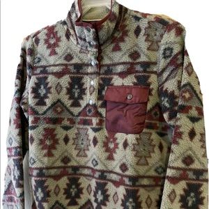 Funky Weatherproof Vintage Women's Aztec Fleece Pullover  Vetiver (Medium)
